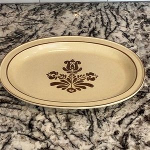 Large Oval Creme & Brown serving Platter, Platzgraff